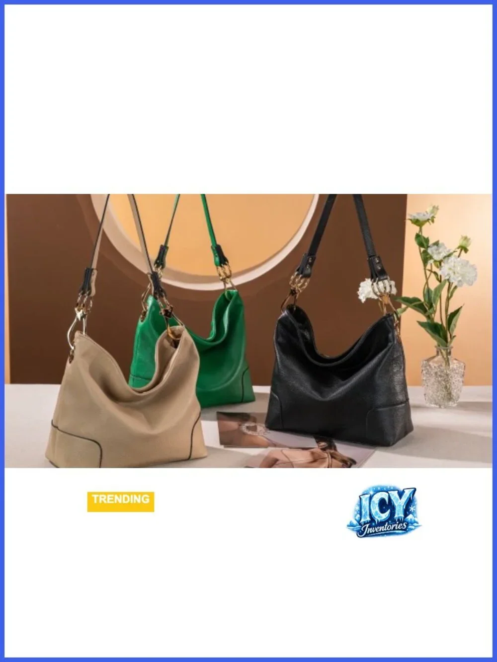 Women's Hobo Bag Faux Leather Shoulder Purse Top Handle Bucket Handbag